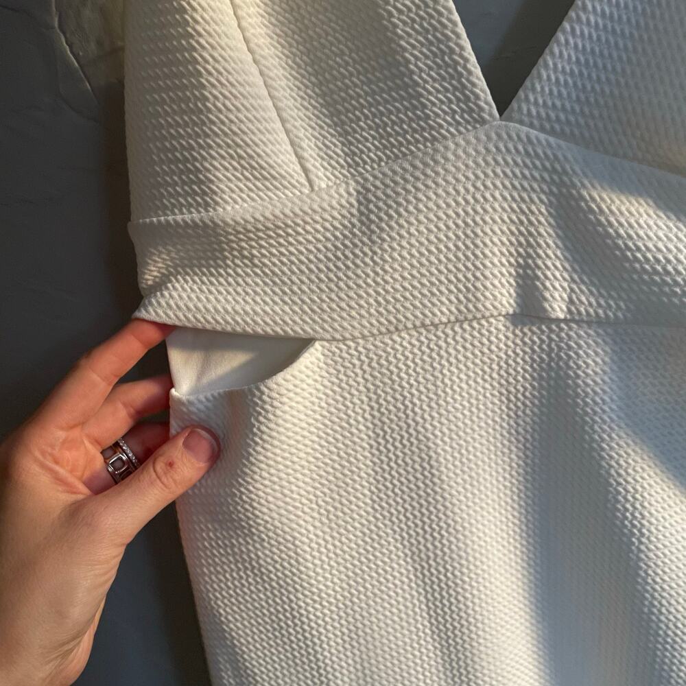 Blanc White Cutout V-neck Mini Dress Bachelorette Party Bridal Shower Party sz S - Picture 5 of 5